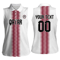 Custom Qatar 2026 World Football Women Sleeveless Polo Shirt White Version