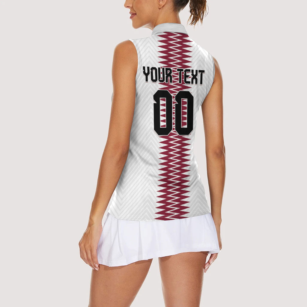 Custom Qatar 2026 World Football Women Sleeveless Polo Shirt White Version