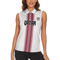 Custom Qatar 2026 World Football Women Sleeveless Polo Shirt White Version
