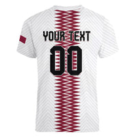 Custom Qatar 2026 World Football Women V-Neck T-Shirt White Version