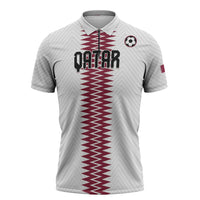 Custom Qatar 2026 World Football Zipper Polo Shirt White Version