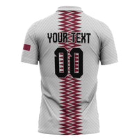 Custom Qatar 2026 World Football Zipper Polo Shirt White Version