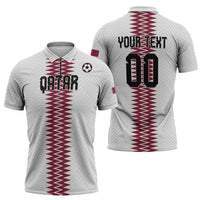 Custom Qatar 2026 World Football Zipper Polo Shirt White Version