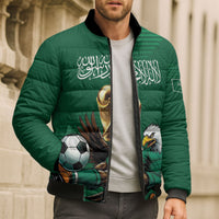 Custom Saudi Arabia 2026 World Football Bomber Puffer Jacket Arabian Green Falcons
