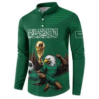 Custom Saudi Arabia 2026 World Football Button Sweatshirt Arabian Green Falcons