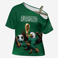 Custom Saudi Arabia 2026 World Football Cross Shoulder Shirt Arabian Green Falcons