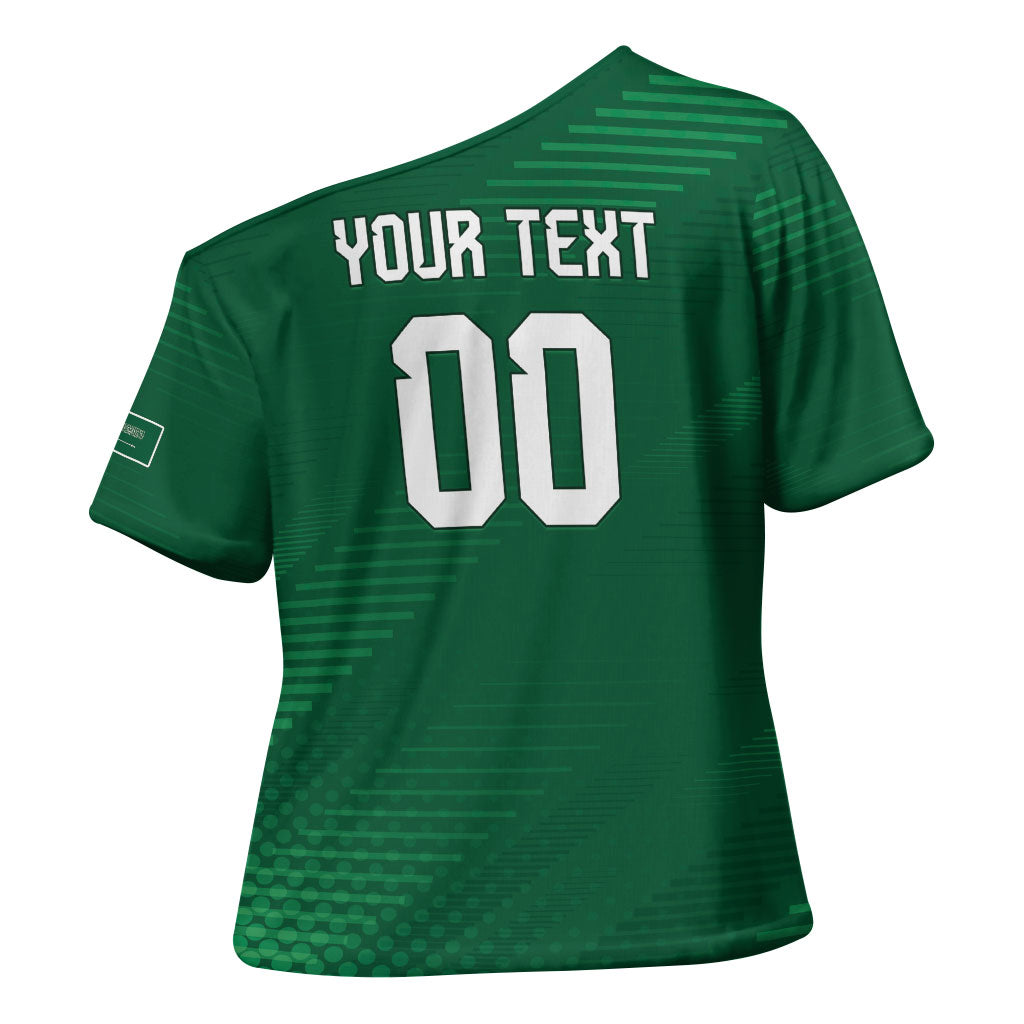 Custom Saudi Arabia 2026 World Football Cross Shoulder Shirt Arabian Green Falcons
