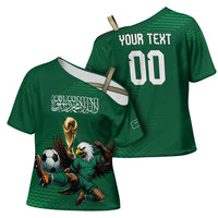 Custom Saudi Arabia 2026 World Football Cross Shoulder Shirt Arabian Green Falcons
