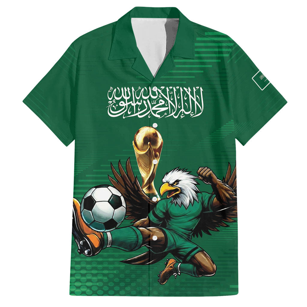 Custom Saudi Arabia 2026 World Football Hawaiian Shirt Arabian Green Falcons