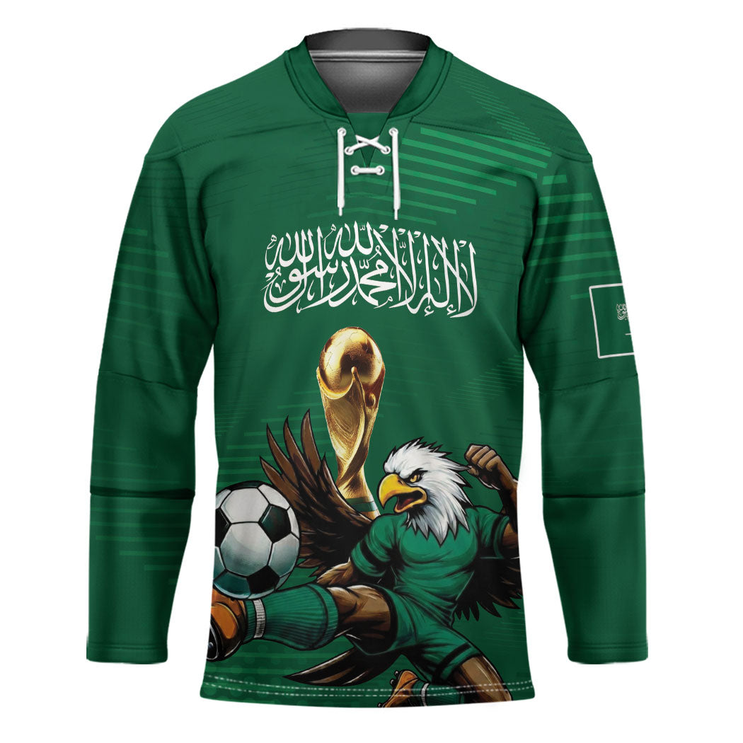 Custom Saudi Arabia 2026 World Football Hockey Jersey Arabian Green Falcons