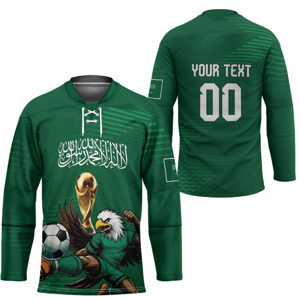 Custom Saudi Arabia 2026 World Football Hockey Jersey Arabian Green Falcons