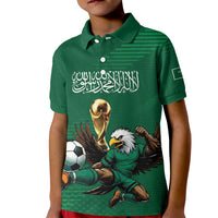 Custom Saudi Arabia 2026 World Football Kid Polo Shirt Arabian Green Falcons