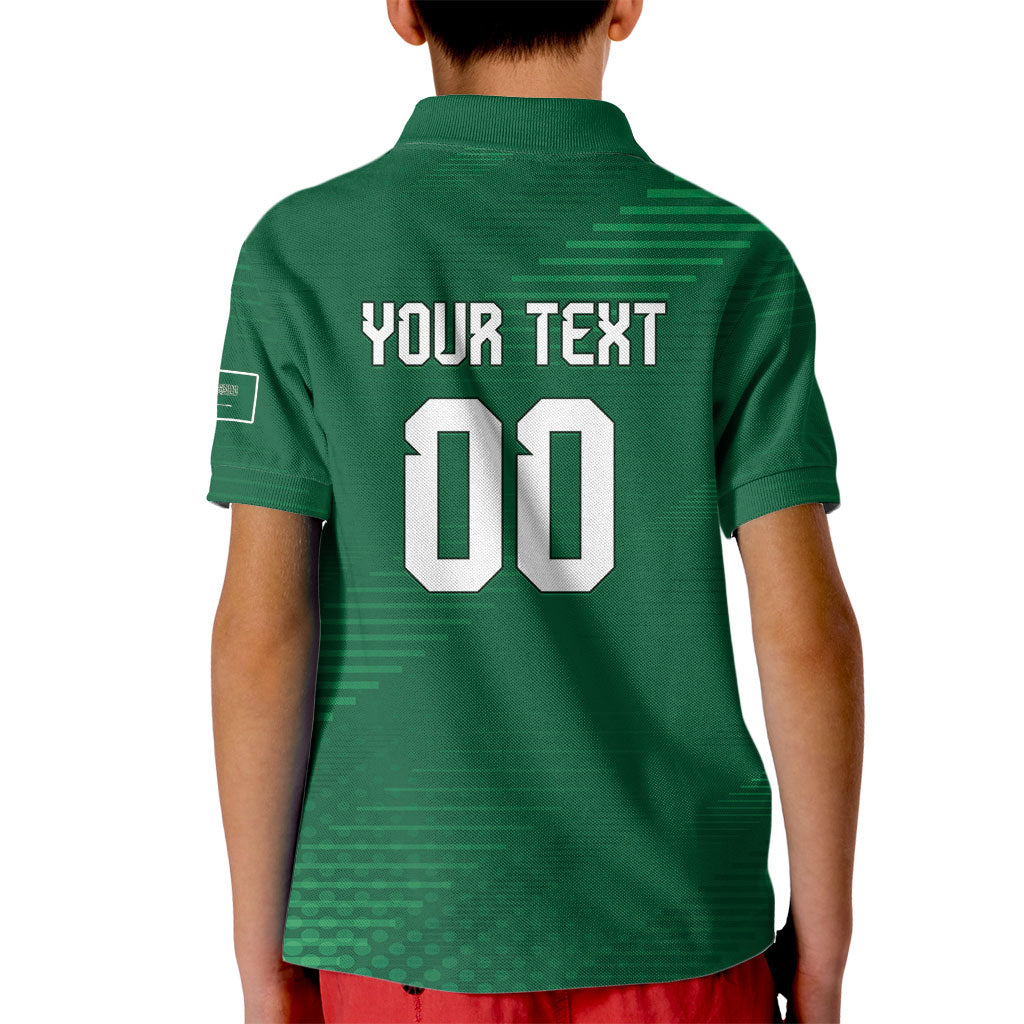 Custom Saudi Arabia 2026 World Football Kid Polo Shirt Arabian Green Falcons