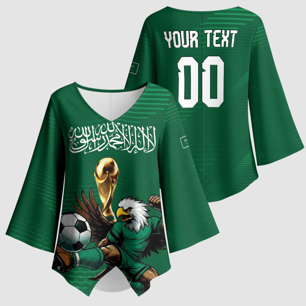 Custom Saudi Arabia 2026 World Football Kimono Sleeve Blouse Arabian Green Falcons