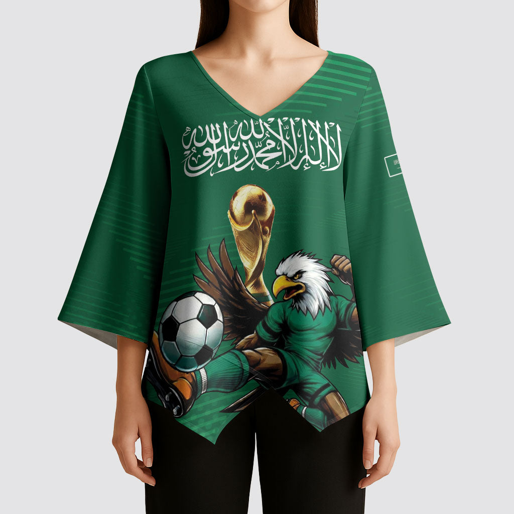 Custom Saudi Arabia 2026 World Football Kimono Sleeve Blouse Arabian Green Falcons