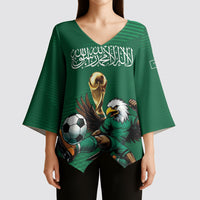 Custom Saudi Arabia 2026 World Football Kimono Sleeve Blouse Arabian Green Falcons