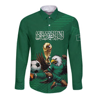 Custom Saudi Arabia 2026 World Football Long Sleeve Button Shirt Arabian Green Falcons