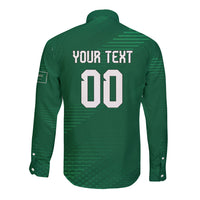 Custom Saudi Arabia 2026 World Football Long Sleeve Button Shirt Arabian Green Falcons