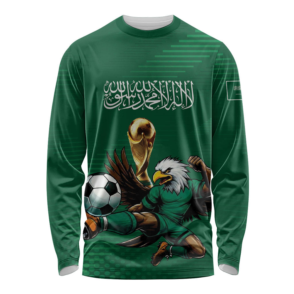 Custom Saudi Arabia 2026 World Football Long Sleeve Shirt Arabian Green Falcons