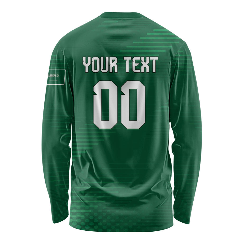 Custom Saudi Arabia 2026 World Football Long Sleeve Shirt Arabian Green Falcons