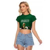 Custom Saudi Arabia 2026 World Football Raglan Cropped T Shirt Arabian Green Falcons