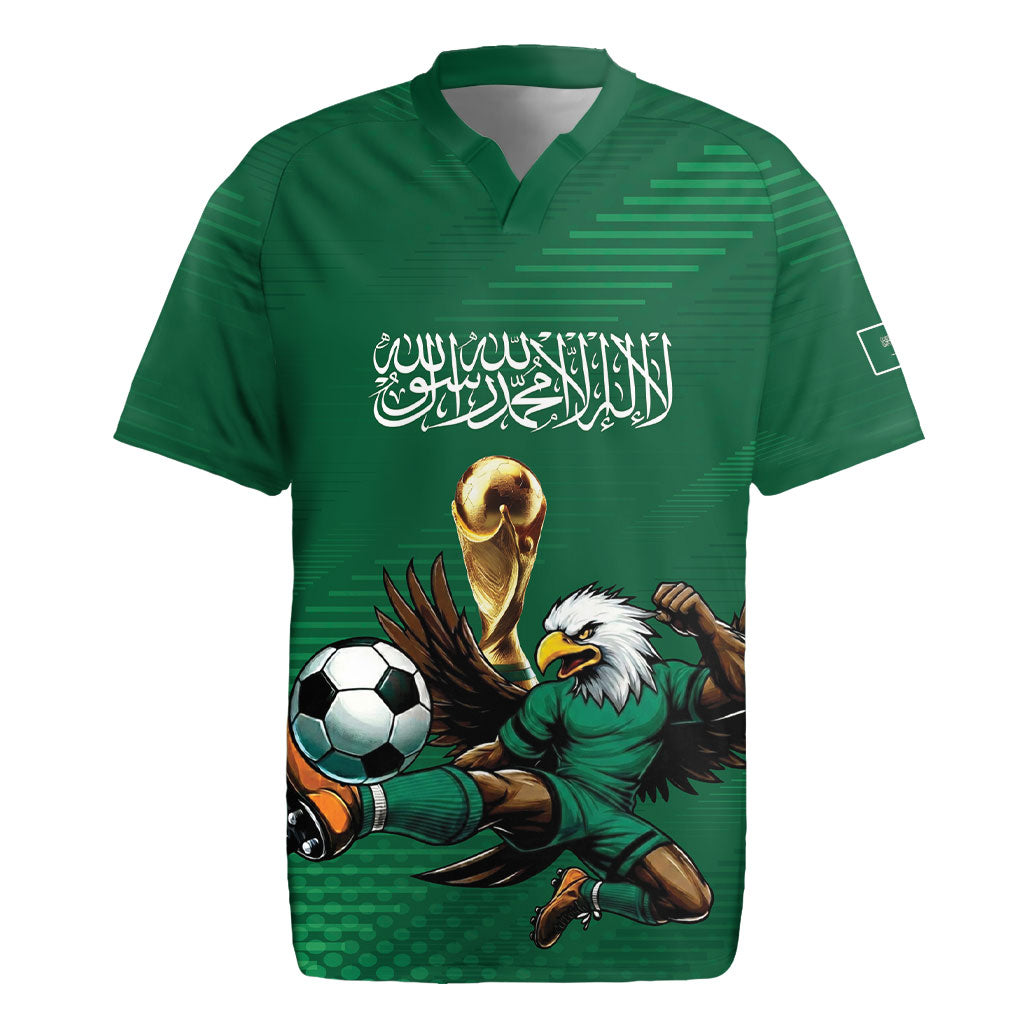 Custom Saudi Arabia 2026 World Football Rugby Jersey Arabian Green Falcons
