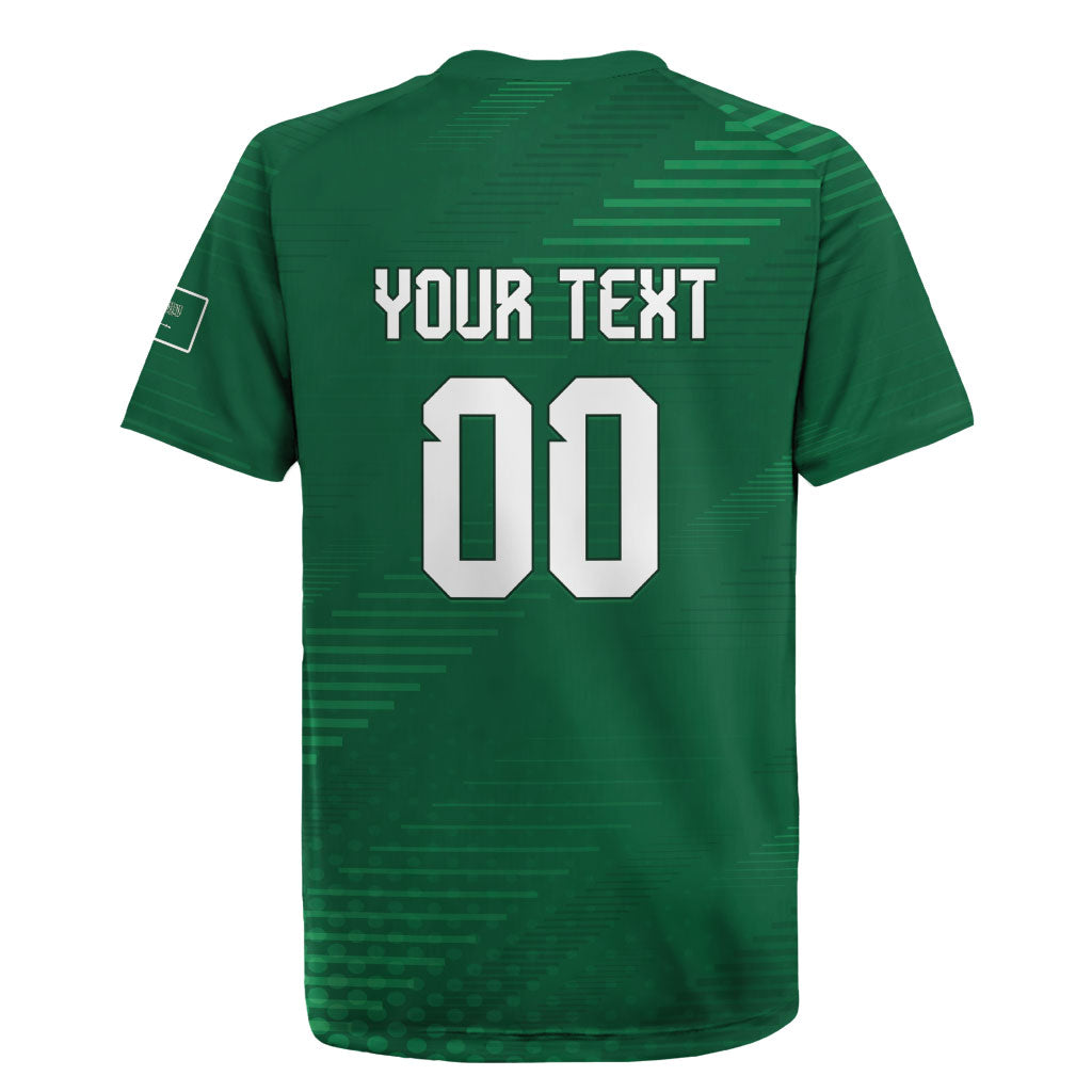 Custom Saudi Arabia 2026 World Football Rugby Jersey Arabian Green Falcons
