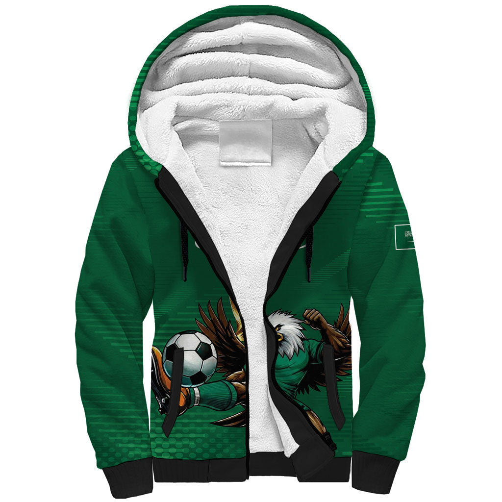 Custom Saudi Arabia 2026 World Football Sherpa Hoodie Arabian Green Falcons