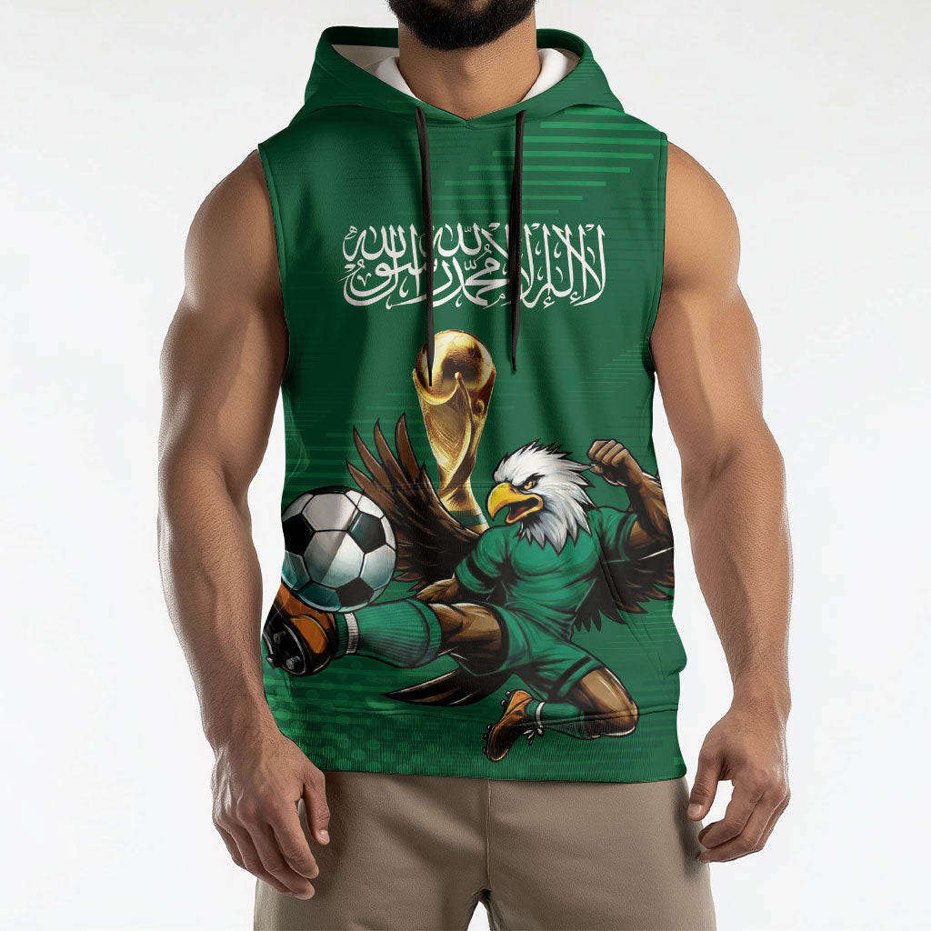 Custom Saudi Arabia 2026 World Football Sleeveless Hoodie Arabian Green Falcons