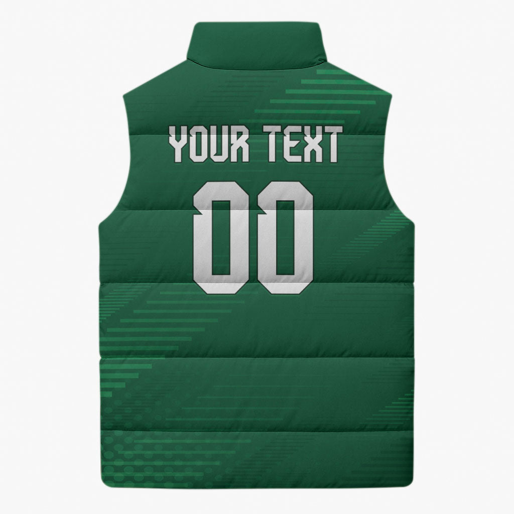Custom Saudi Arabia 2026 World Football Sleeveless Puffer Jacket Arabian Green Falcons