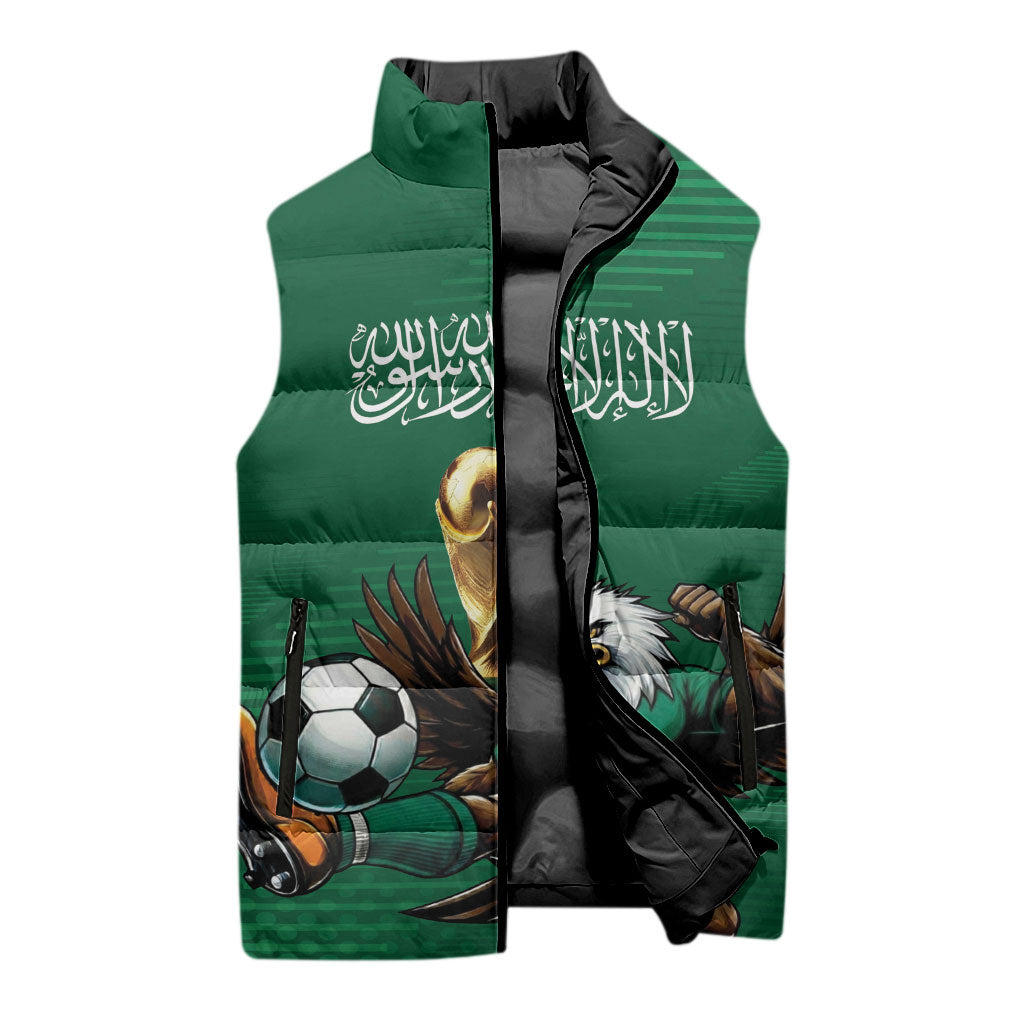 Custom Saudi Arabia 2026 World Football Sleeveless Puffer Jacket Arabian Green Falcons