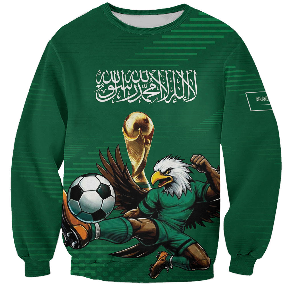 Custom Saudi Arabia 2026 World Football Sweatshirt Arabian Green Falcons