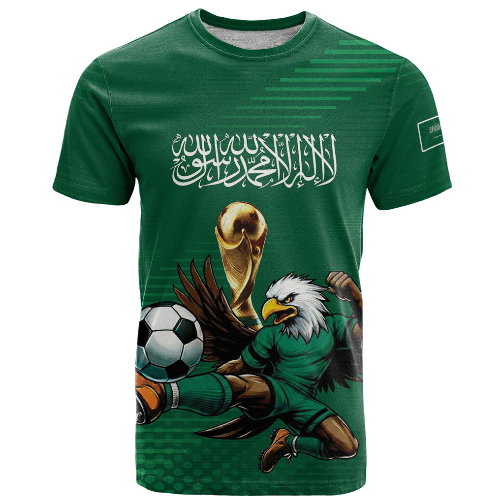 Custom Saudi Arabia 2026 World Football T Shirt Arabian Green Falcons