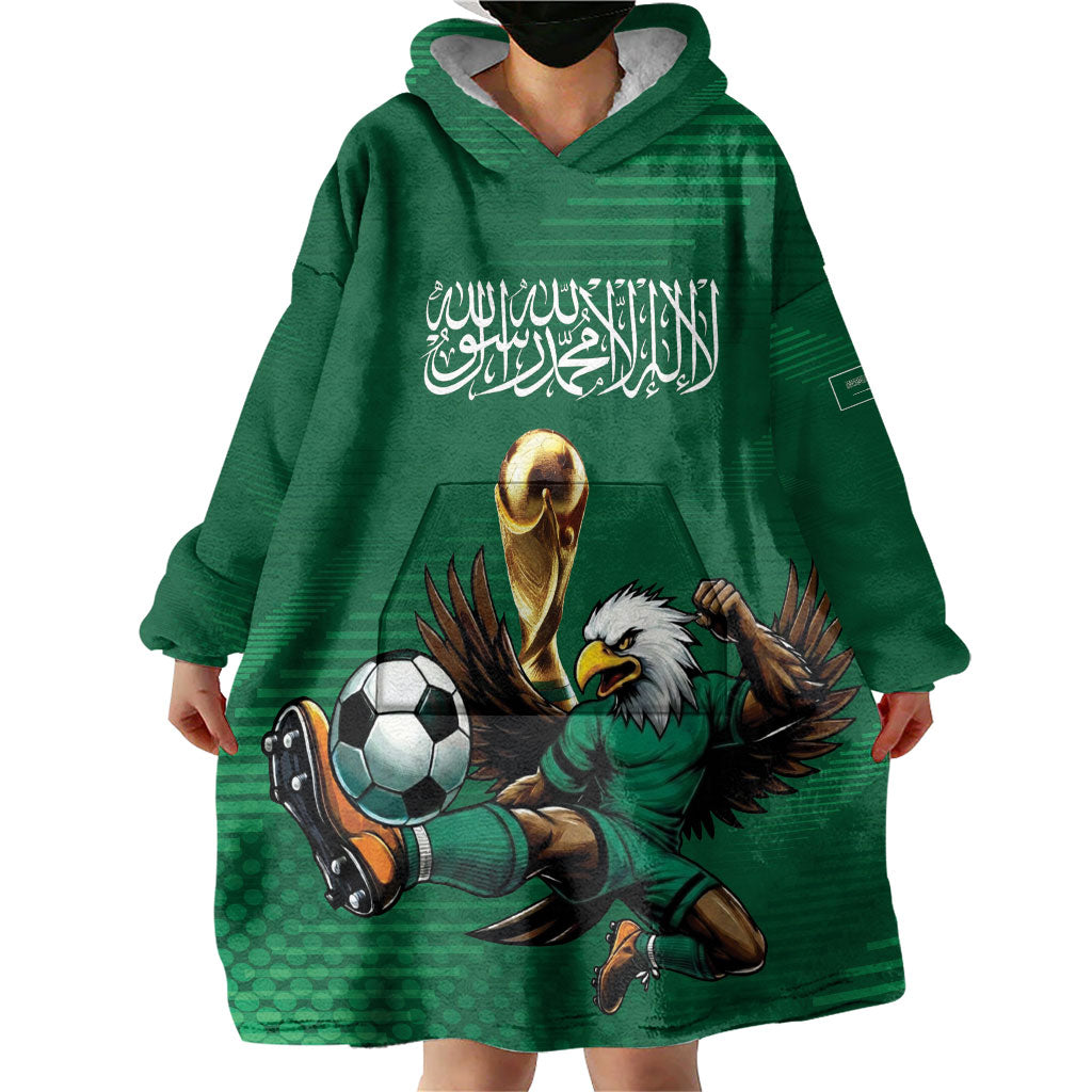 Custom Saudi Arabia 2026 World Football Wearable Blanket Hoodie Arabian Green Falcons