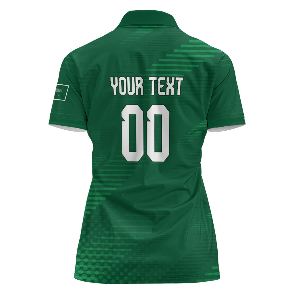 Custom Saudi Arabia 2026 World Football Women Polo Shirt Arabian Green Falcons