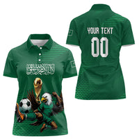 Custom Saudi Arabia 2026 World Football Women Polo Shirt Arabian Green Falcons