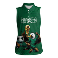 Custom Saudi Arabia 2026 World Football Women Sleeveless Polo Shirt Arabian Green Falcons