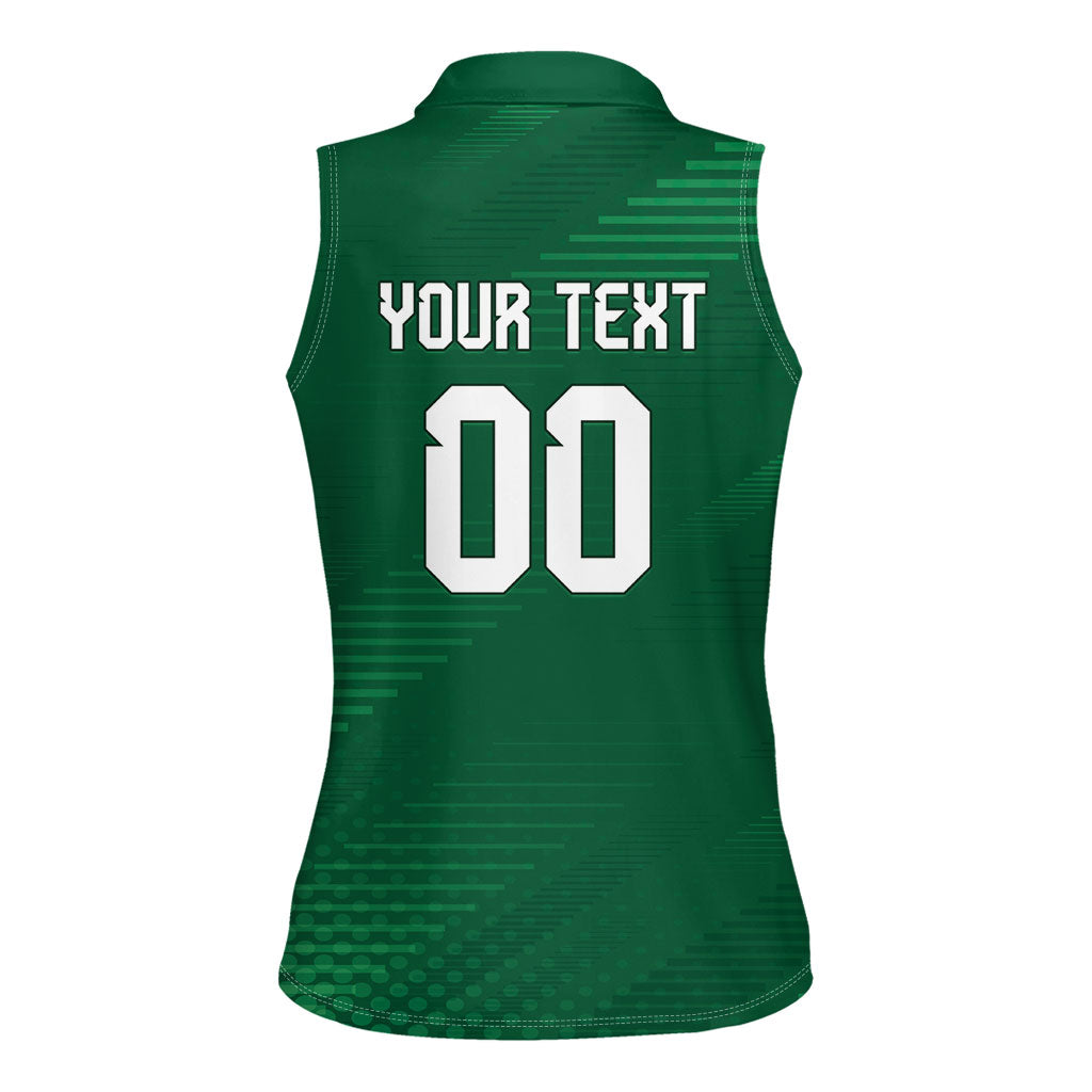 Custom Saudi Arabia 2026 World Football Women Sleeveless Polo Shirt Arabian Green Falcons