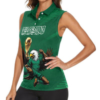 Custom Saudi Arabia 2026 World Football Women Sleeveless Polo Shirt Arabian Green Falcons