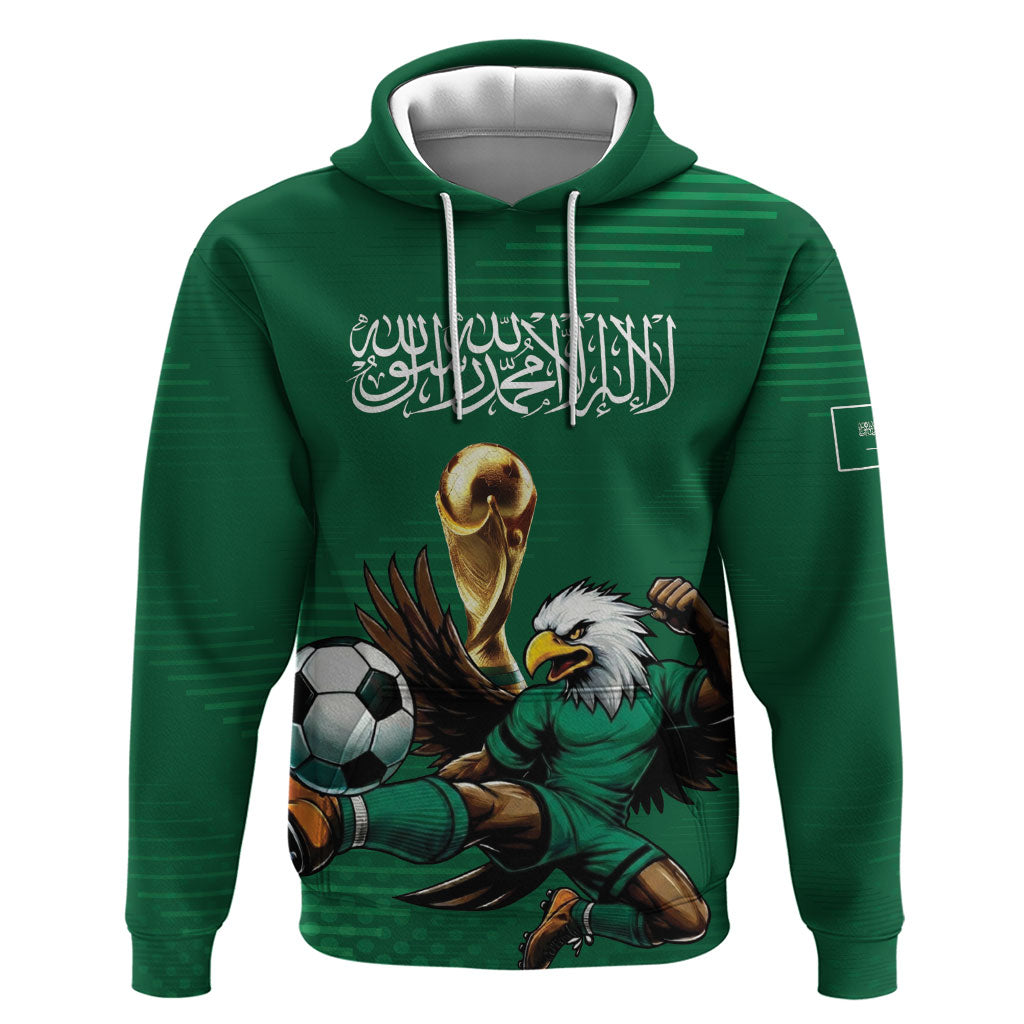 Custom Saudi Arabia 2026 World Football Zip Hoodie Arabian Green Falcons