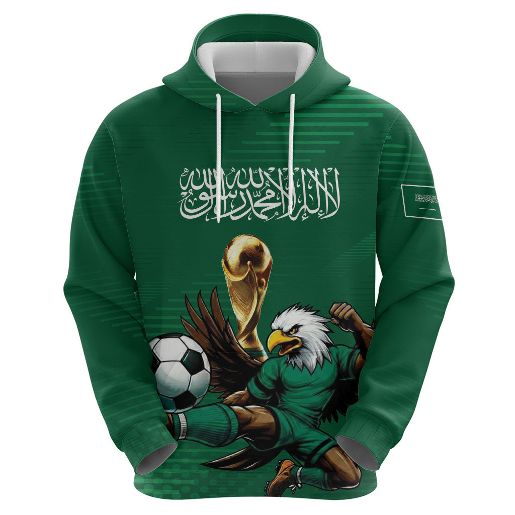 Custom Saudi Arabia 2026 World Football Zip Hoodie Arabian Green Falcons