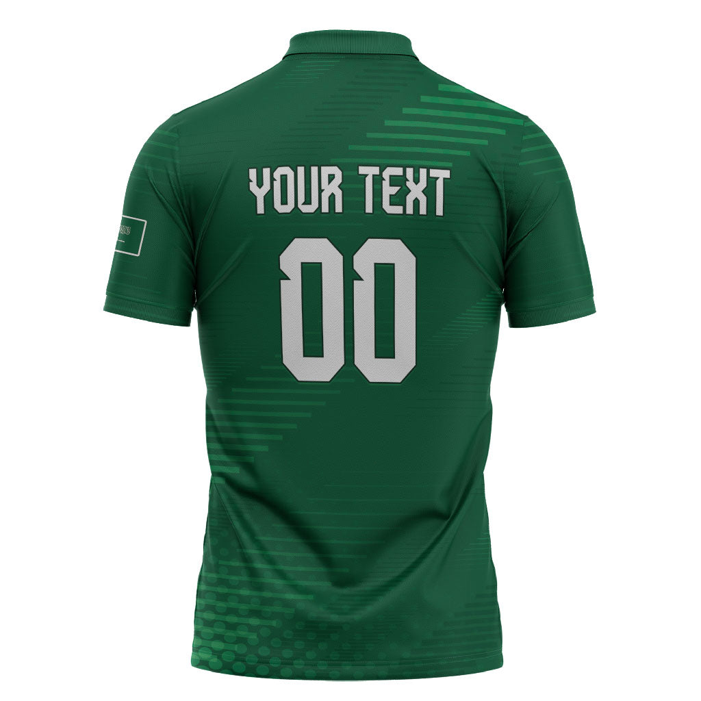 Custom Saudi Arabia 2026 World Football Zipper Polo Shirt Arabian Green Falcons