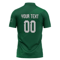 Custom Saudi Arabia 2026 World Football Zipper Polo Shirt Arabian Green Falcons
