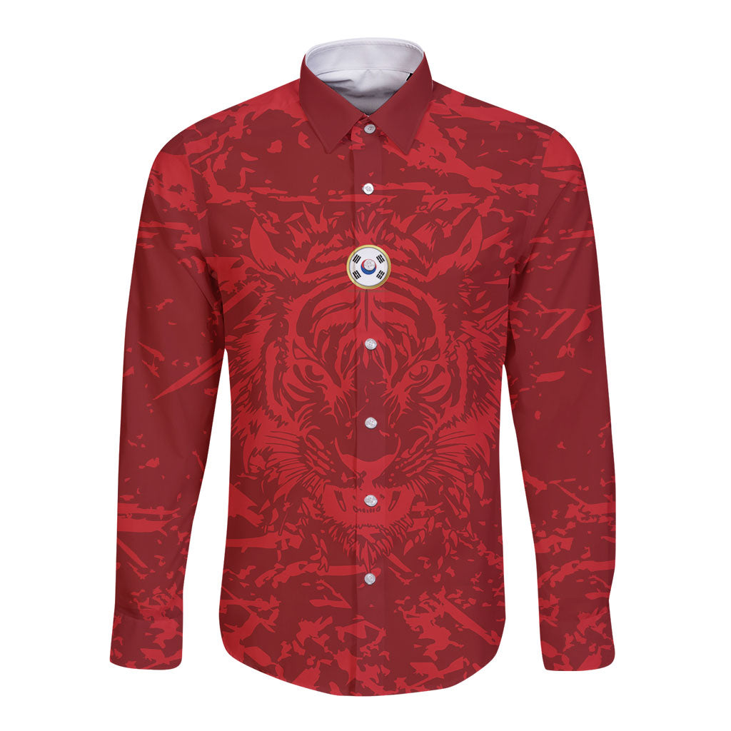 Custom South Korea 2026 World Football Long Sleeve Button Shirt Taegeuk Warriors