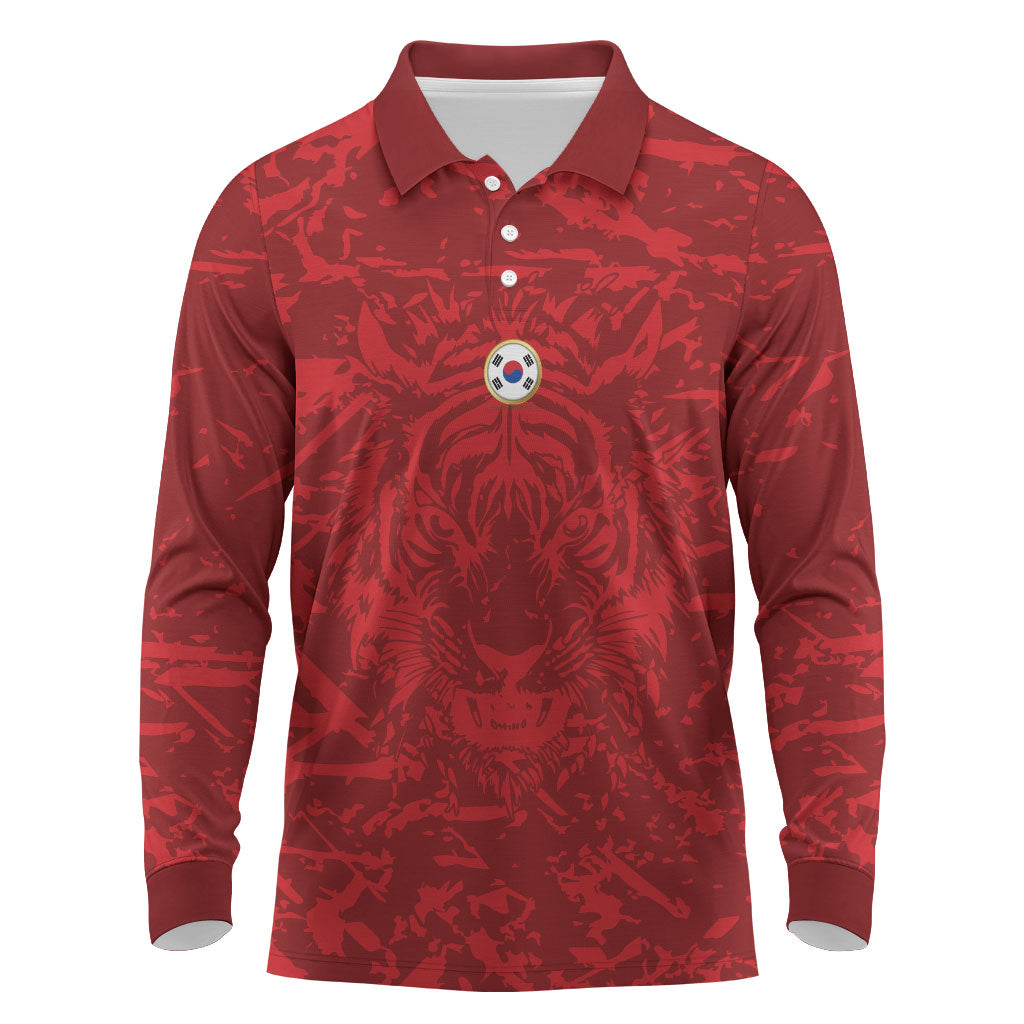 Custom South Korea 2026 World Football Long Sleeve Polo Shirt Taegeuk Warriors