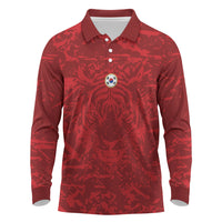 Custom South Korea 2026 World Football Long Sleeve Polo Shirt Taegeuk Warriors