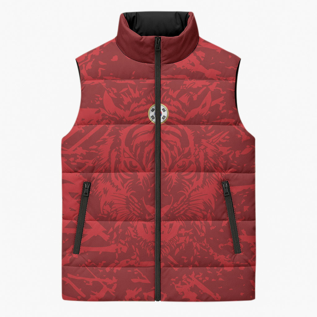 Custom South Korea 2026 World Football Sleeveless Puffer Jacket Taegeuk Warriors