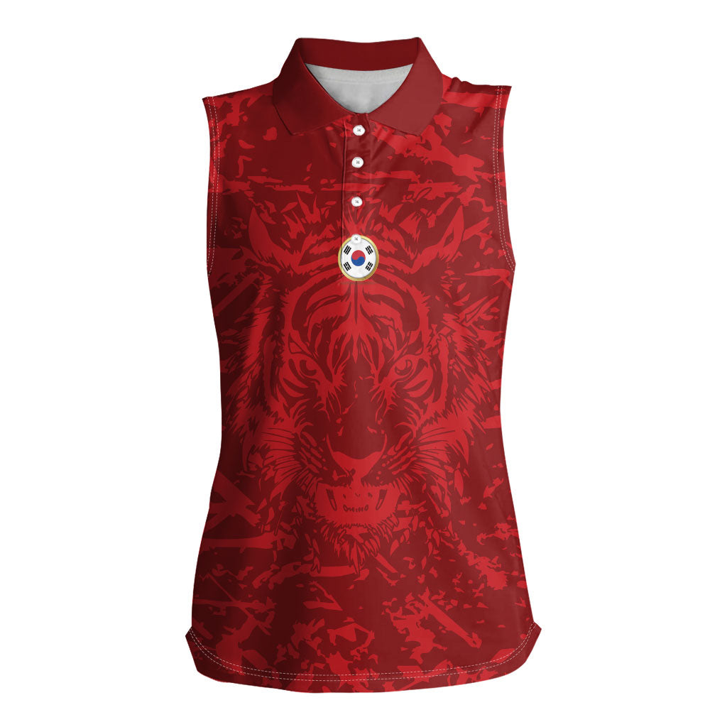Custom South Korea 2026 World Football Women Sleeveless Polo Shirt Taegeuk Warriors