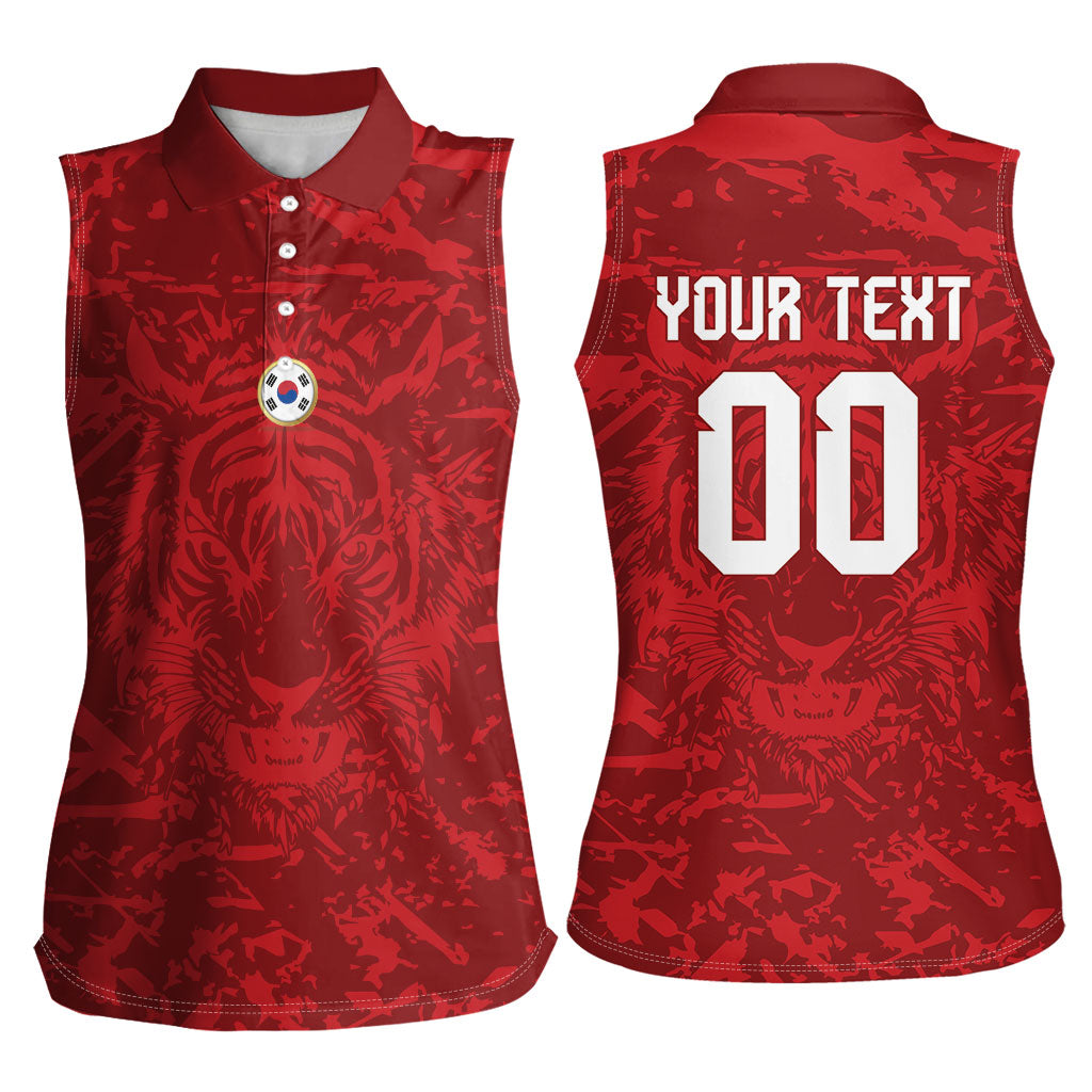 Custom South Korea 2026 World Football Women Sleeveless Polo Shirt Taegeuk Warriors