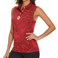 Custom South Korea 2026 World Football Women Sleeveless Polo Shirt Taegeuk Warriors